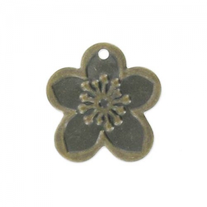 Light Charms flowers 16mm bronze tone x10