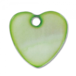 Mother-of-Pearl Heart-shaped Sequins 12mm Green x10