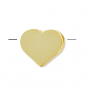 6.8 mm Heart-Shaped Bead - Fine gold plated x1