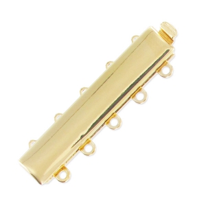 5 strands  clasp 9x30mm gold tone
