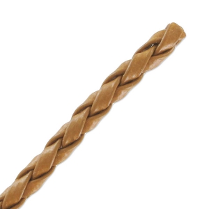 Braided faux leather cord 2.5mm Camel x 1m
