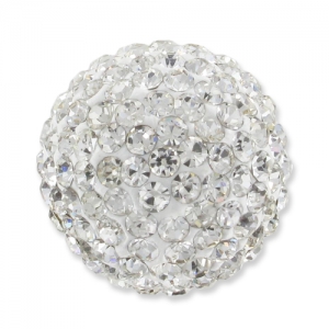Plasticine halfball with korean rhinestones 20 mm Crystal  x1