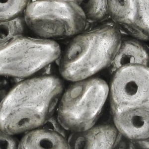 SuperDuo 2.5x5mm Argenté Patiné x10g