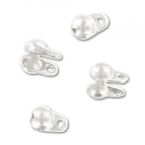 Ball chain terminators 1.5mm Fine silver plating x50