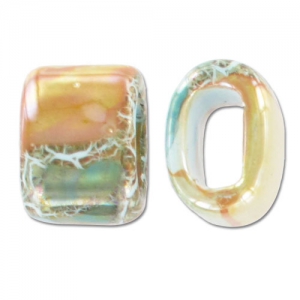 Ceramics slider 19x14mm Iridescent Oasis Green x1