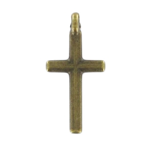 Cross pendant 16mm bronze x10