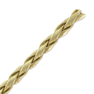 Braided faux leather cord 2.5mm gold x 1m