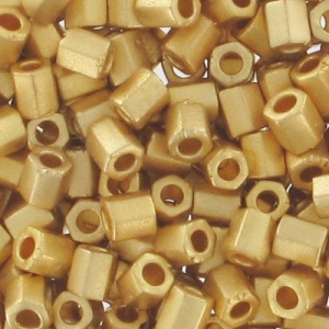 Seed beads Miyuki 11/0 Hex Cut 191F - Mat 24kt Gold Plated x5g