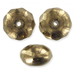 Fire Polished Donut-shaped 9x6mm Gold Bronze x25