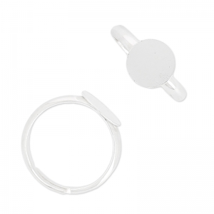 925 Sterling Silver half-jonc adjustable ring 10 mm x1