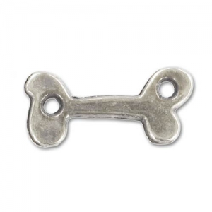 Bone spacer 2 holes 20mm Antique Silver Plating x1