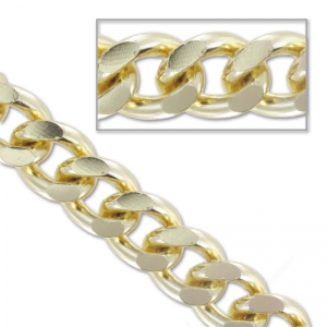 Aluminium Curbchain  11x14mm Gold tone x1m