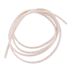 Metallic cord Mokuba 2 mm - Light pink silver thread x1m