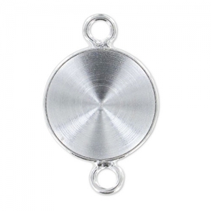 Stick-on setting PureCrystal 1122 10mm silver tone 2 loops