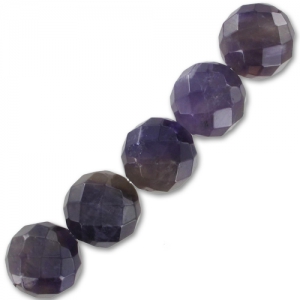 Beads Faceted round beads 10 mm Amethyste grade A x5