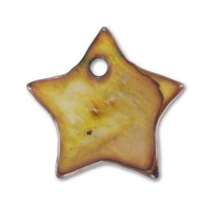 Mother-of-Pearl star-shaped Sequins 14mm Bronze x10