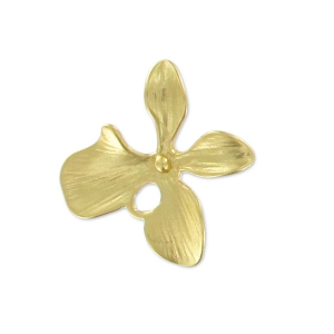 Flower charm 16 mm Fine Gold plated satin x1