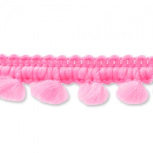Mini Pompon ribbon 11mm Rose Fluo x 1m
