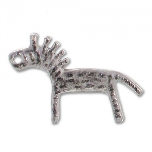 Zebra Charm 27mm Old silver tone x1