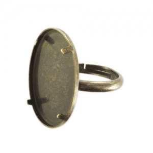 Bronze tone ring with 18x13mm setting x1
