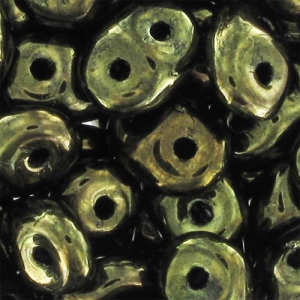 SuperDuo 2.5x5mm Jet Green Luster x10g