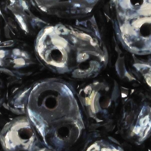 SuperDuo 2.5x5mm Jet Silver Picasso x10g