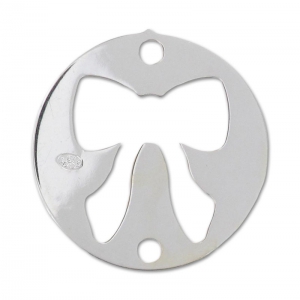 Silver bow spacer 2 holes 15 mm Silver