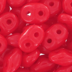 SuperDuo 2.5x5mm Red Coral  x10g