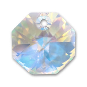 PureCrystal Octagon 6401 8mm one hole Crystal AB x1