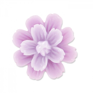 Resin cabochon flower 21mm Lilas