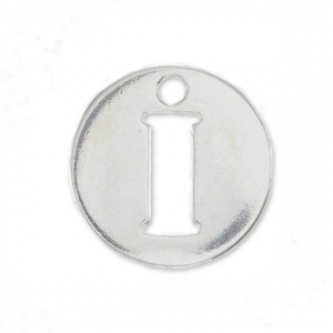 I letter Sterling silver charm 8.5mm x1