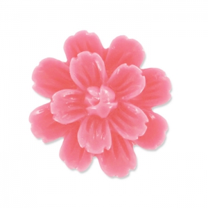 Resin cabochon flower 21mm Vintage Rose