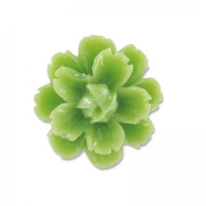Resin cabochon flower 13mm Olivine