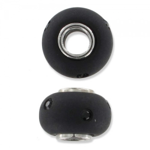 Polaris Rhinestones bead with big hole 14mm Jet x1