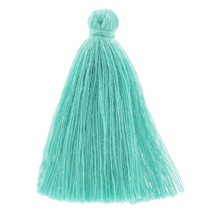 Tassel in cotton imitation 43-46 mm Teal x1