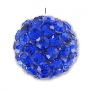 Plasticine round bead rhinestones 8mm Sapphire x1