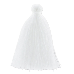 Tassel in cotton imitation 43-46 mm whitex1