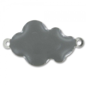 Epoxy enamelled cloud 26x15mm Grey x6