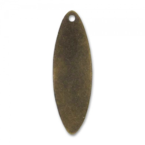 Oval charms smooth finish 20mm Bronze tone x5