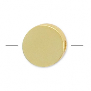 Puck 5 mm satin Fine Gold Plated x1