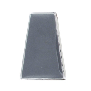 Acrylic trapezium pendant 46x31 mm silver tone/Grey
