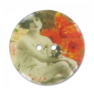 Printed button 28mm Romantique x1