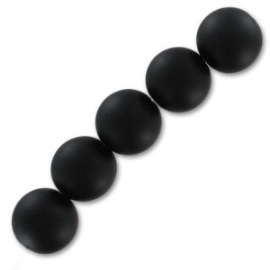 Round beads 10 mm imitation gemstone Onyx Black Mat x5