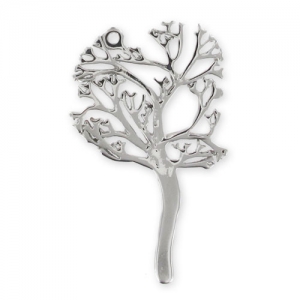 Tree pendant 43mm rhodium tone x1