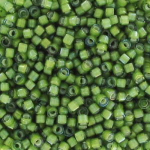Miyuki Delica 11/0 DB1786 - Light Green AB Lined White