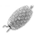 Rhodium plated 21x9mm clasp with Crystal strass x1