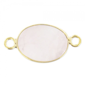 Spacer 2 loops 17x12 mm Quartz Rose/goldfarben