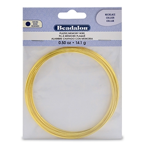 Memory Wire Necklace 0,6mm 90 mm Gold x15 loops