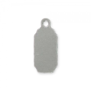 Silver charm Label 13,5mm to engrave x1