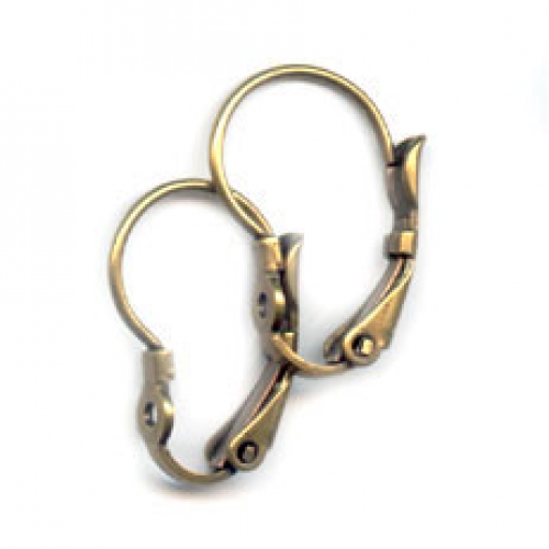 Drilled leverback earrings 19mm Bronze tone x4 Perles & Co